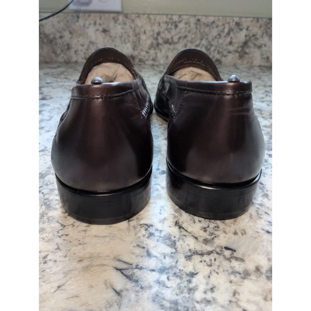 Giorgio Brutini Genuine Embossed Leather Loafers Brazil Mens Size 13D Burgundy